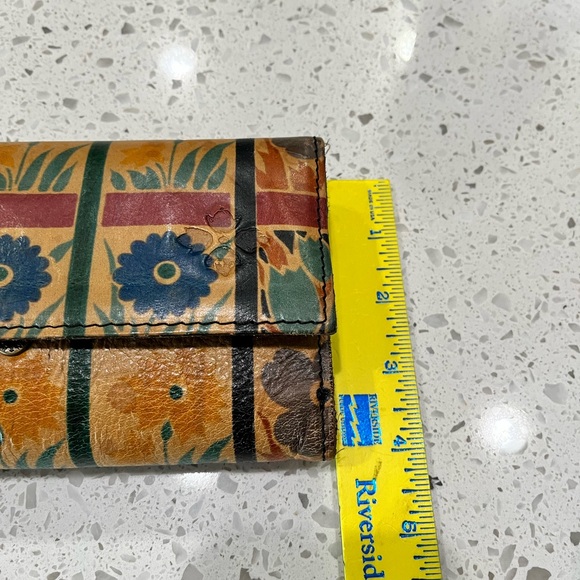 CCO PRICE DROPš„PATRICIA NASH Floral Garden Pattern Brown Trifold Leather Wallet - Picture 7 of 7